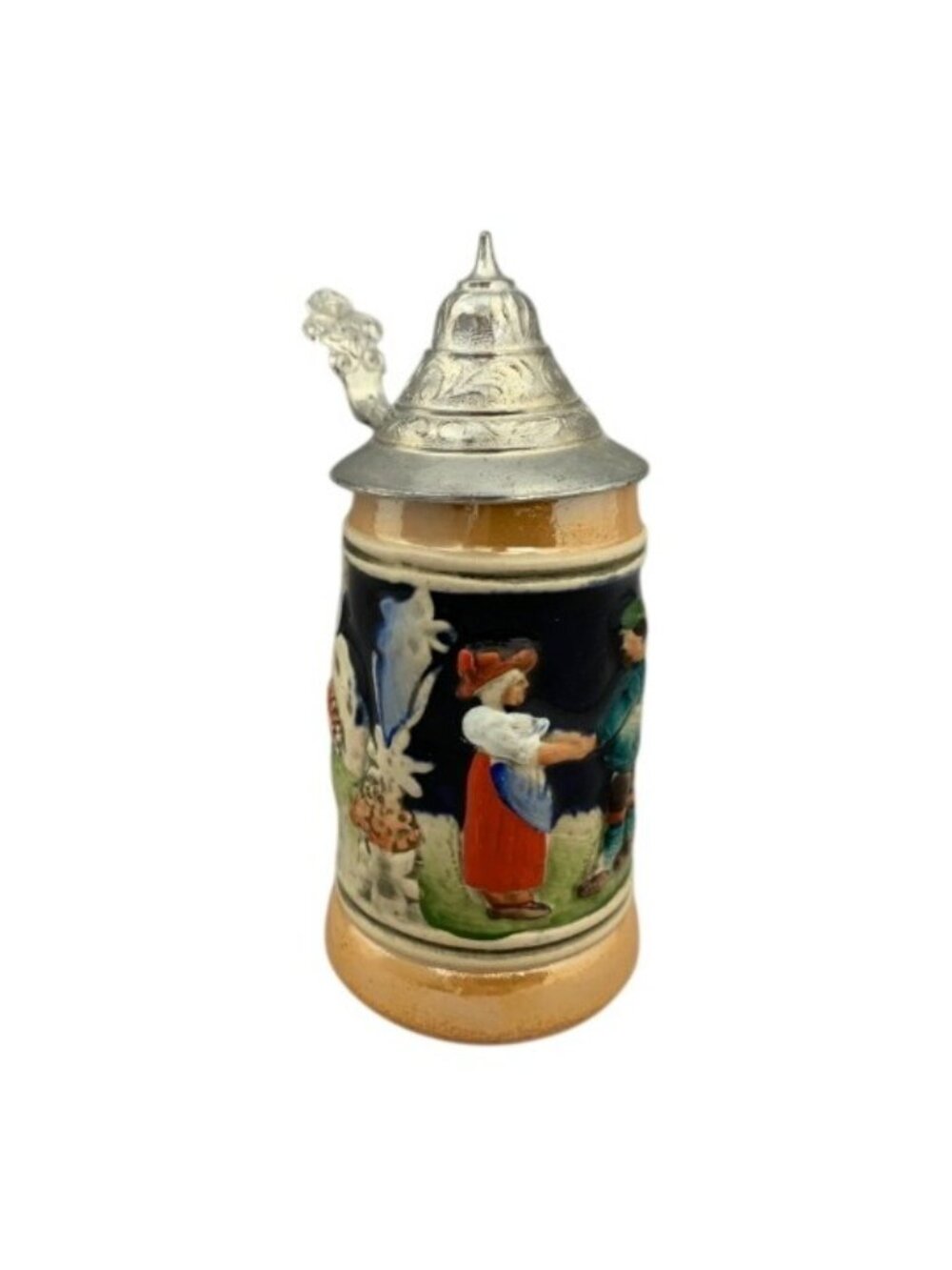 German Ceramic Mini Beer Stein w/ Lid - DBGM 49